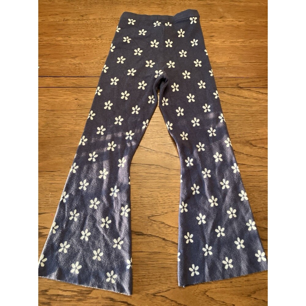 Altar'd State Women's Blue/White Floral Knit Pull-On Flared Sweatpants M - Picture 3 of 4